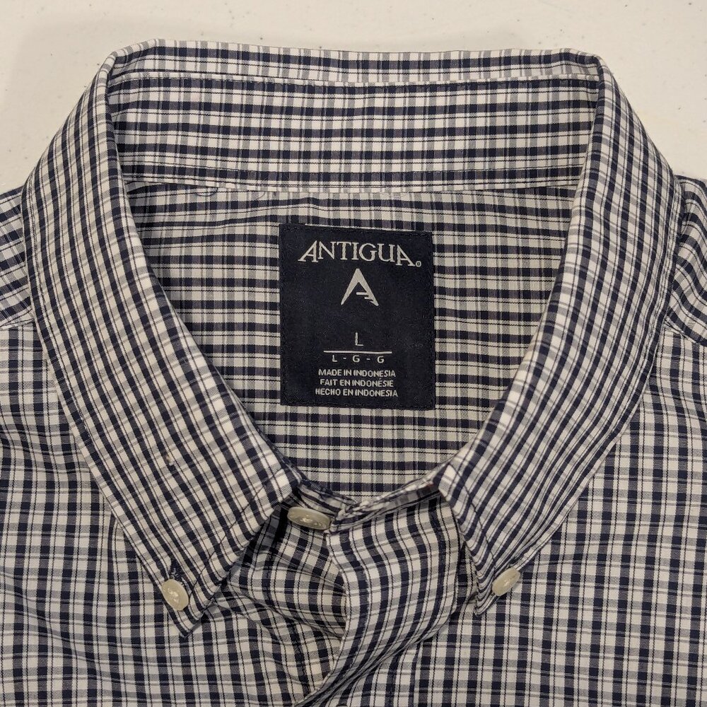 Antigua Indiana Pacers Shirt Mens Large L Blue Plaid Button Down NBA Basketball - Picture 6 of 16